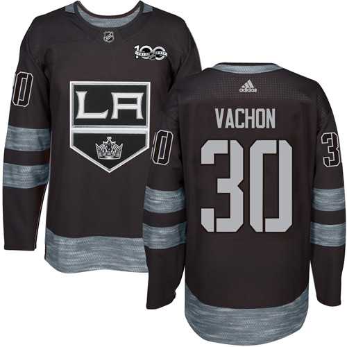Adidas Los Angeles Kings #30 Rogie Vachon Black 1917-2017 100th Anniversary Stitched NHL