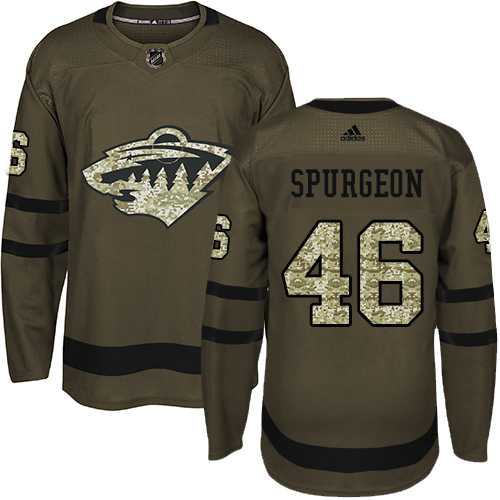 Adidas Minnesota Wild #46 Jared Spurgeon Green Salute to Service Stitched NHL Jersey