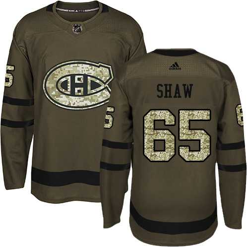 Adidas Montreal Canadiens #65 Andrew Shaw Green Salute to Service Stitched NHL