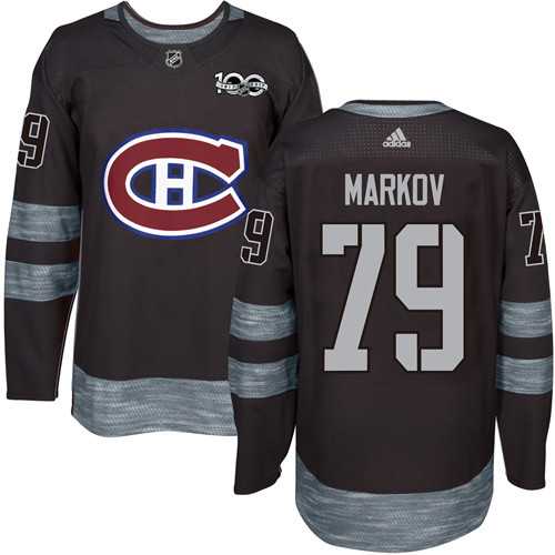 Adidas Montreal Canadiens #79 Andrei Markov Black 1917-2017 100th Anniversary Stitched NHL