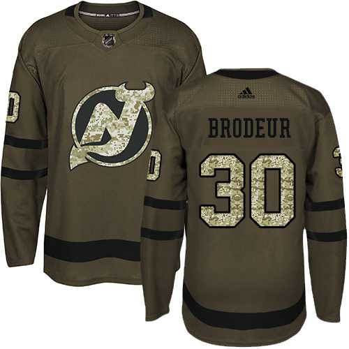 Adidas New Jersey Devils #30 Martin Brodeur Green Salute to Service Stitched NHL