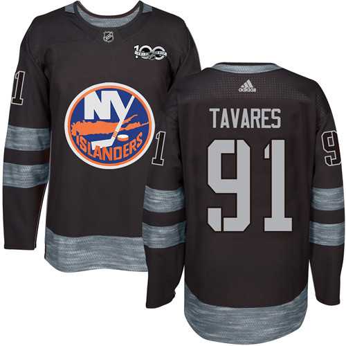 Adidas New York Islanders #91 John Tavares Black 1917-2017 100th Anniversary Stitched NHL