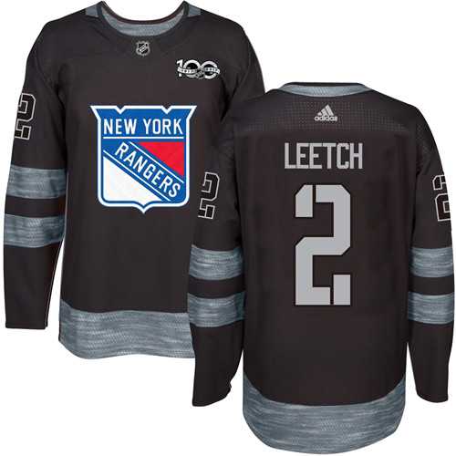 Adidas New York Rangers #2 Brian Leetch Black 1917-2017 100th Anniversary Stitched NHL