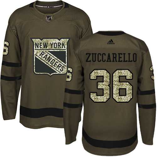 Adidas New York Rangers #36 Mats Zuccarello Green Salute to Service Stitched NHL Jersey