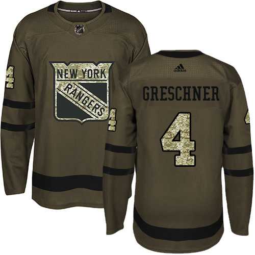 Adidas New York Rangers #4 Ron Greschner Green Salute to Service Stitched NHL Jersey