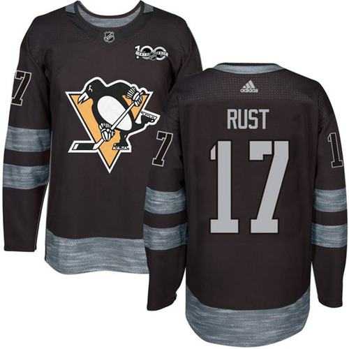 Adidas Pittsburgh Penguins #17 Bryan Rust Black 1917-2017 100th Anniversary Stitched NHL