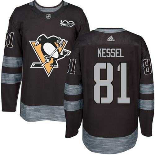 Adidas Pittsburgh Penguins #81 Phil Kessel Black 1917-2017 100th Anniversary Stitched NHL