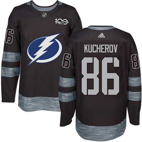 Adidas Tampa Bay Lightning #86 Nikita Kucherov Black 1917-2017 100th Anniversary Stitched NHL