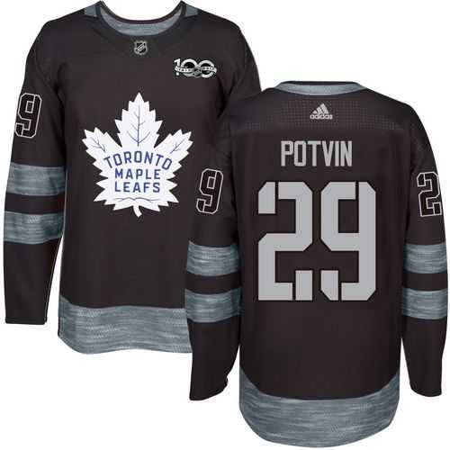 Adidas Toronto Maple Leafs #29 Felix Potvin Black 1917-2017 100th Anniversary Stitched NHL