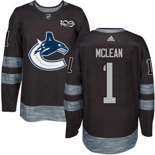 Adidas Vancouver Canucks #1 Kirk Mclean Black 1917-2017 100th Anniversary Stitched NHL