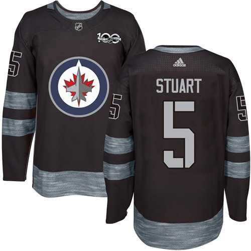 Adidas Winnipeg Jets #5 Mark Stuart Black 1917-2017 100th Anniversary Stitched NHL