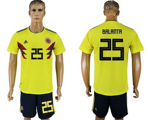 Colombia #25 Balanta Home Soccer Country Jersey