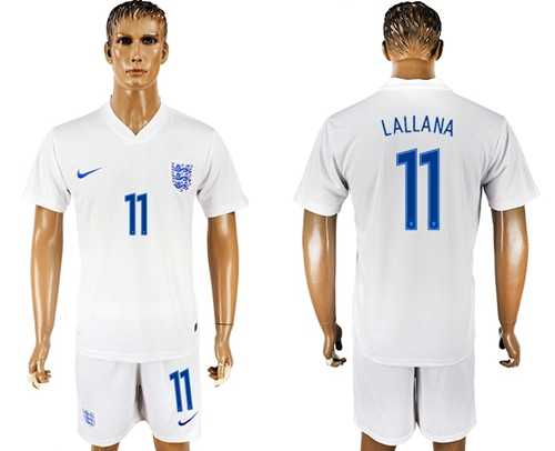 England #11 Lallana Home Soccer Country Jersey