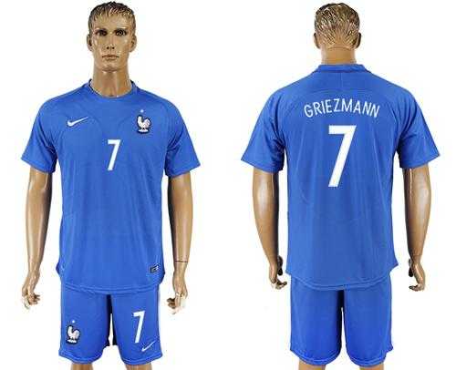 France #7 Griezmann Home Soccer Country Jersey