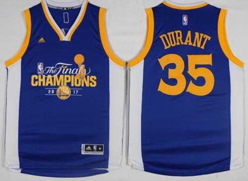 Golden State Warriors #35 Kevin Durant Blue 2017 NBA Finals Champions Stitched NBA Jersey