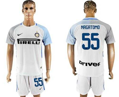 Inter Milan #55 Nagatomo White Away Soccer Club Jersey