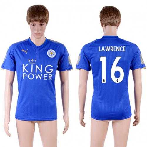 Leicester City #16 Lawrence Home Soccer Country Jersey
