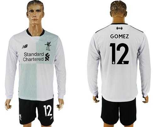 Liverpool #12 Gomez Away Long Sleeves Soccer Club Jersey