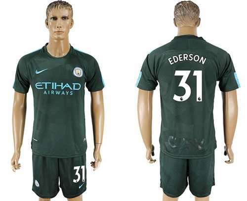 Manchester City #31 Ederson Sec Away Soccer Club Jersey