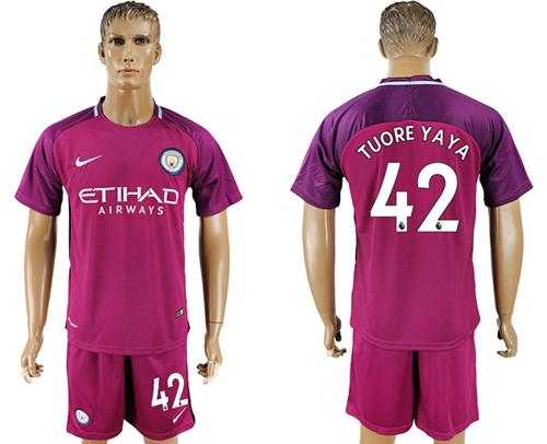 Manchester City #42 Toure Yaya Away Soccer Club Jersey
