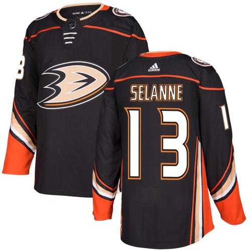 Men's Adidas Anaheim Ducks #13 Teemu Selanne Black Home Authentic Stitched NHL Jersey