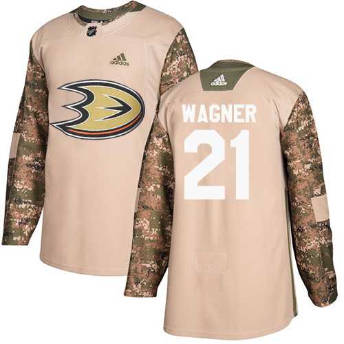 Men's Adidas Anaheim Ducks #21 Chris Wagner Camo Authentic 2017 Veterans Day Stitched NHL Jersey