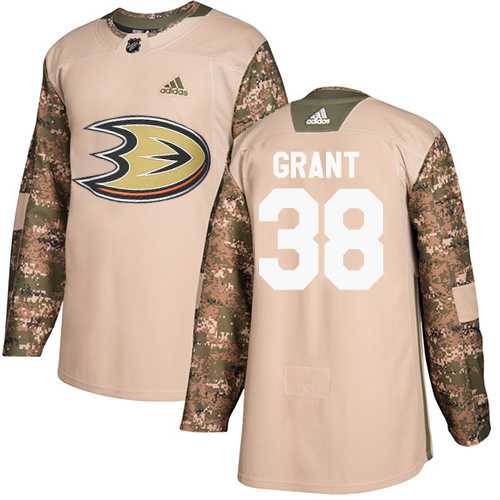 Men's Adidas Anaheim Ducks #38 Derek Grant Camo Authentic 2017 Veterans Day Stitched NHL Jersey