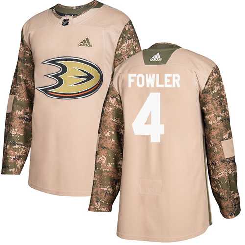 Men's Adidas Anaheim Ducks #4 Cam Fowler Camo Authentic 2017 Veterans Day Youth Stitched NHL Jersey