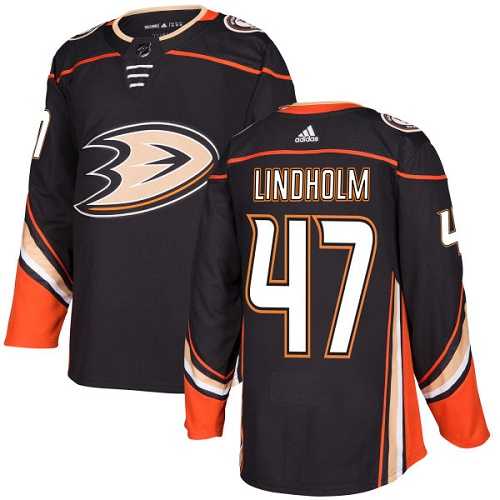 Men's Adidas Anaheim Ducks #47 Hampus Lindholm Black Home Authentic Stitched NHL Jersey