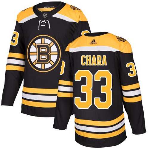 Men's Adidas Boston Bruins #33 Zdeno Chara Black Home Authentic Stitched NHL Jersey
