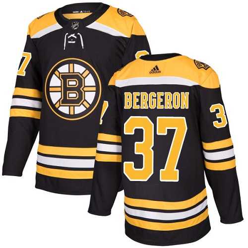 Men's Adidas Boston Bruins #37 Patrice Bergeron Black Home Authentic Stitched NHL Jersey