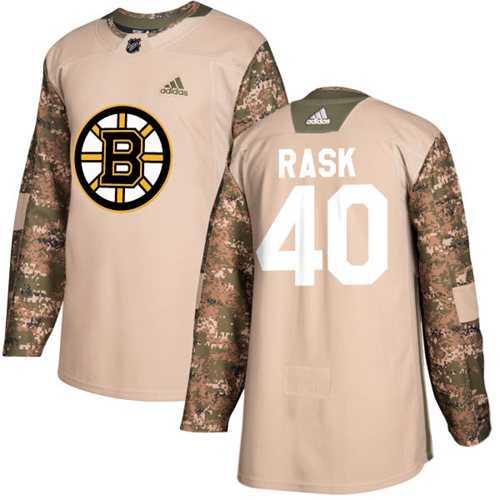 Men's Adidas Boston Bruins #40 Tuukka Rask Camo Authentic 2017 Veterans Day Stitched NHL Jersey
