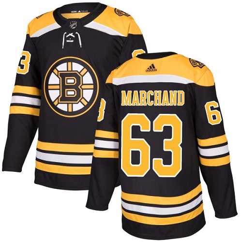 Men's Adidas Boston Bruins #63 Brad Marchand Black Home Authentic Stitched NHL Jersey