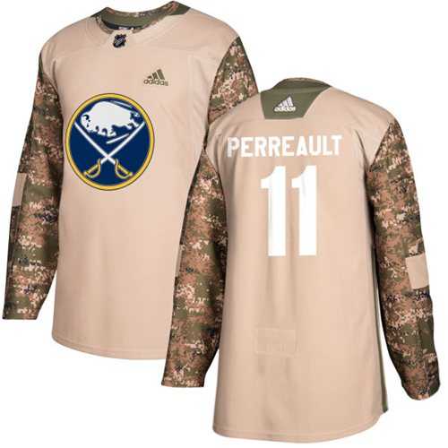 Men's Adidas Buffalo Sabres #11 Gilbert Perreault Camo Authentic 2017 Veterans Day Stitched NHL Jersey