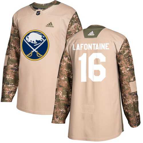 Men's Adidas Buffalo Sabres #16 Pat Lafontaine Camo Authentic 2017 Veterans Day Stitched NHL Jersey