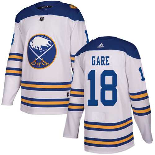 Men's Adidas Buffalo Sabres #18 Danny Gare White Authentic 2018 Winter Classic Stitched NHL Jersey
