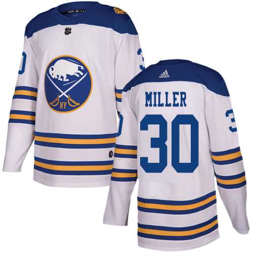 Men's Adidas Buffalo Sabres #30 Ryan Miller White Authentic 2018 Winter Classic Stitched NHL Jersey