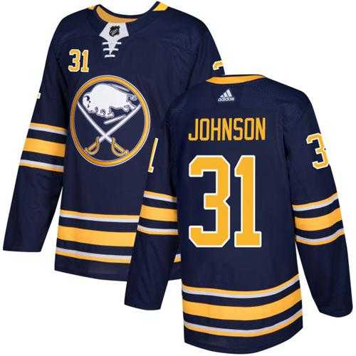 Men's Adidas Buffalo Sabres #31 Chad Johnson Navy Blue Home Authentic Stitched NHL