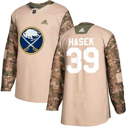 Men's Adidas Buffalo Sabres #39 Dominik Hasek Camo Authentic 2017 Veterans Day Stitched NHL Jersey