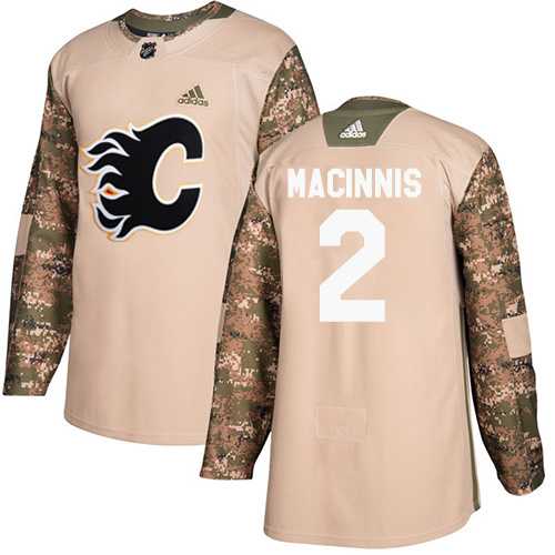 Men's Adidas Calgary Flames #2 Al MacInnis Camo Authentic 2017 Veterans Day Stitched NHL Jersey