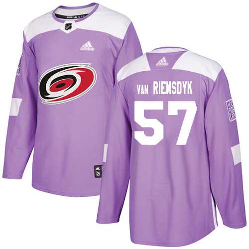 Men's Adidas Carolina Hurricanes #57 Trevor Van Riemsdyk Purple Authentic Fights Cancer Stitched NHL Jersey