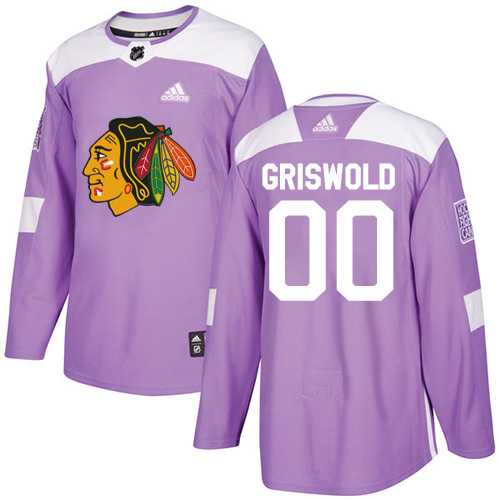 Men's Adidas Chicago Blackhawks #00 Clark Griswold Purple Authentic Fights Cancer Stitched NHL