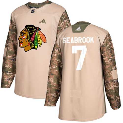 Men's Adidas Chicago Blackhawks #7 Brent Seabrook Camo Authentic 2017 Veterans Day Stitched NHL Jersey