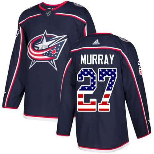 Men's Adidas Columbus Blue Jackets #27 Ryan Murray Navy Blue Home Authentic USA Flag Stitched NHL Jersey