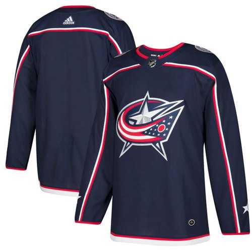 Men's Adidas Columbus Blue Jackets Blank Navy Blue Home Authentic Stitched NHL Jersey