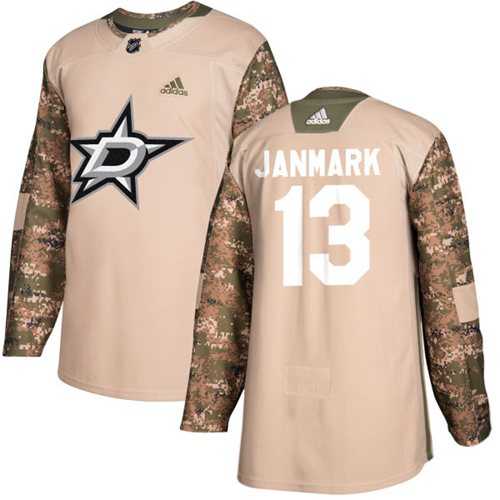 Men's Adidas Dallas Stars #13 Mattias Janmark Camo Authentic 2017 Veterans Day Stitched NHL Jersey