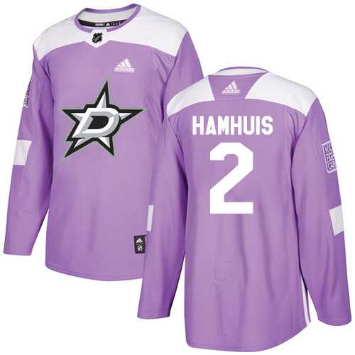 Men's Adidas Dallas Stars #2 Dan Hamhuis Purple Authentic Fights Cancer Stitched NHL