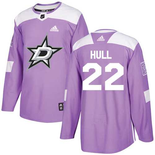 Men's Adidas Dallas Stars #22 Brett Hull Purple Authentic Fights Cancer Stitched NHL Jersey