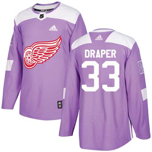 Men's Adidas Detroit Red Wings #33 Kris Draper Purple Authentic Fights Cancer Stitched NHL