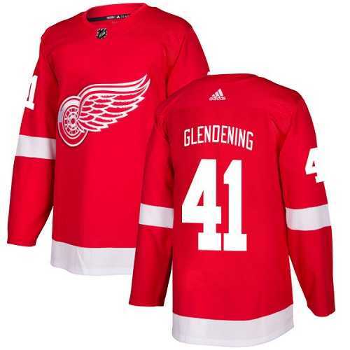Men's Adidas Detroit Red Wings #41 Luke Glendening Red Home Authentic Stitched NHL Jersey